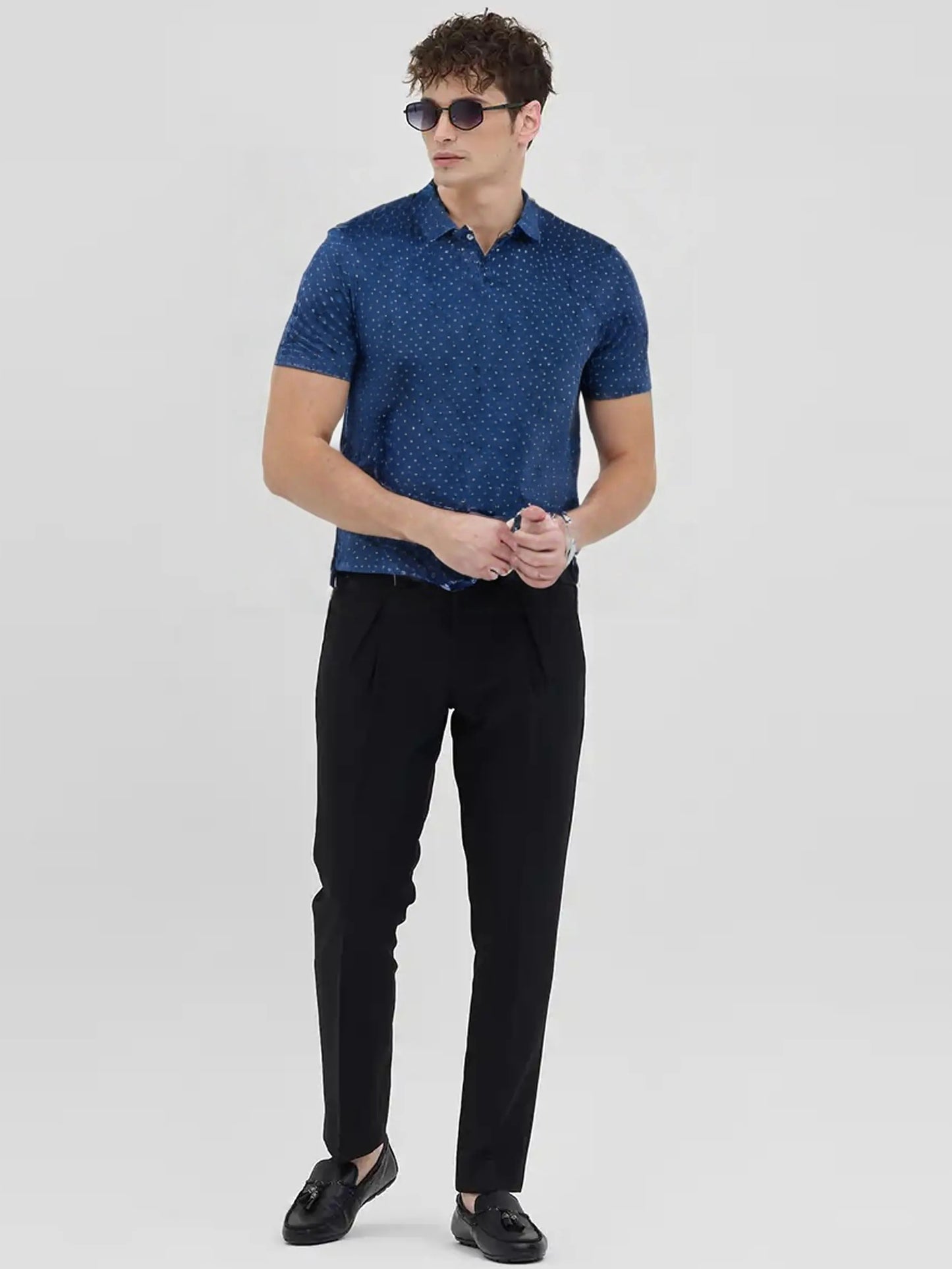 Double Mercerized Navy Polo Tees