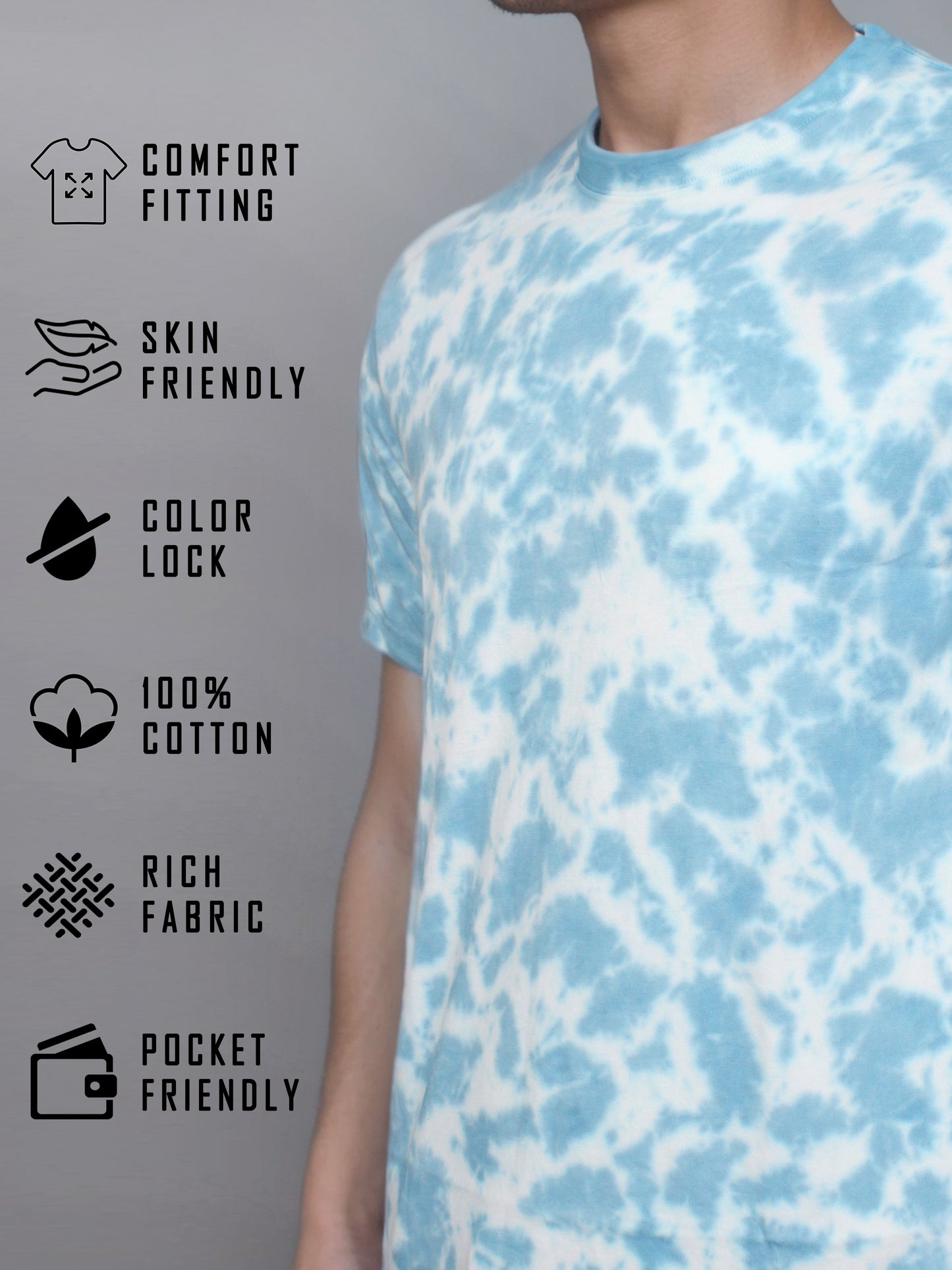 Classic Sky Blue Tie-Dye T-Shirt