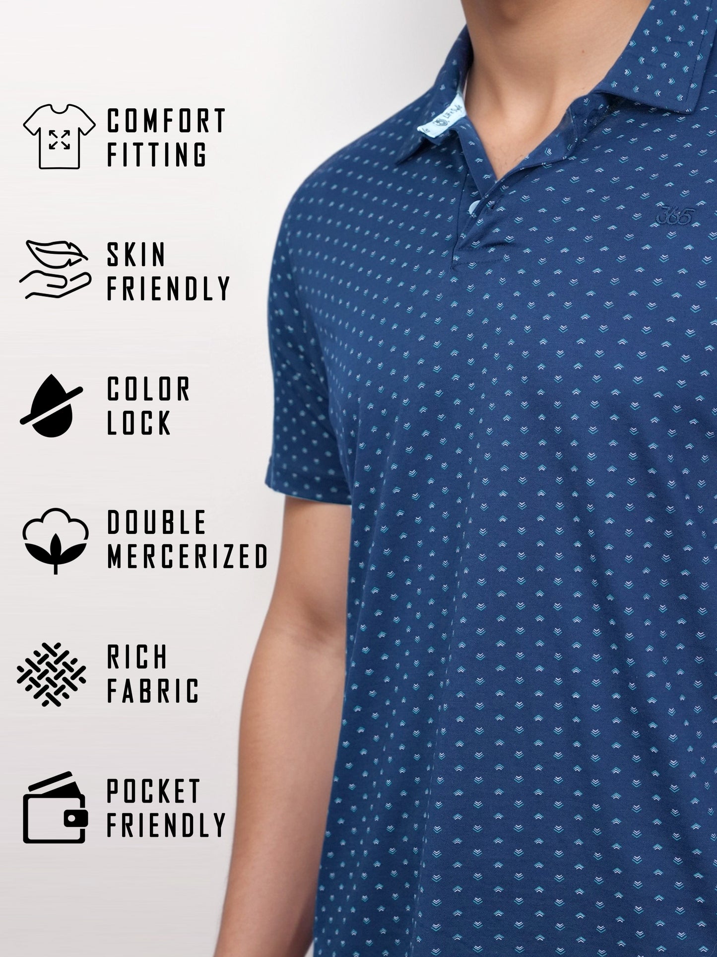 Double Mercerized Navy Polo Tees