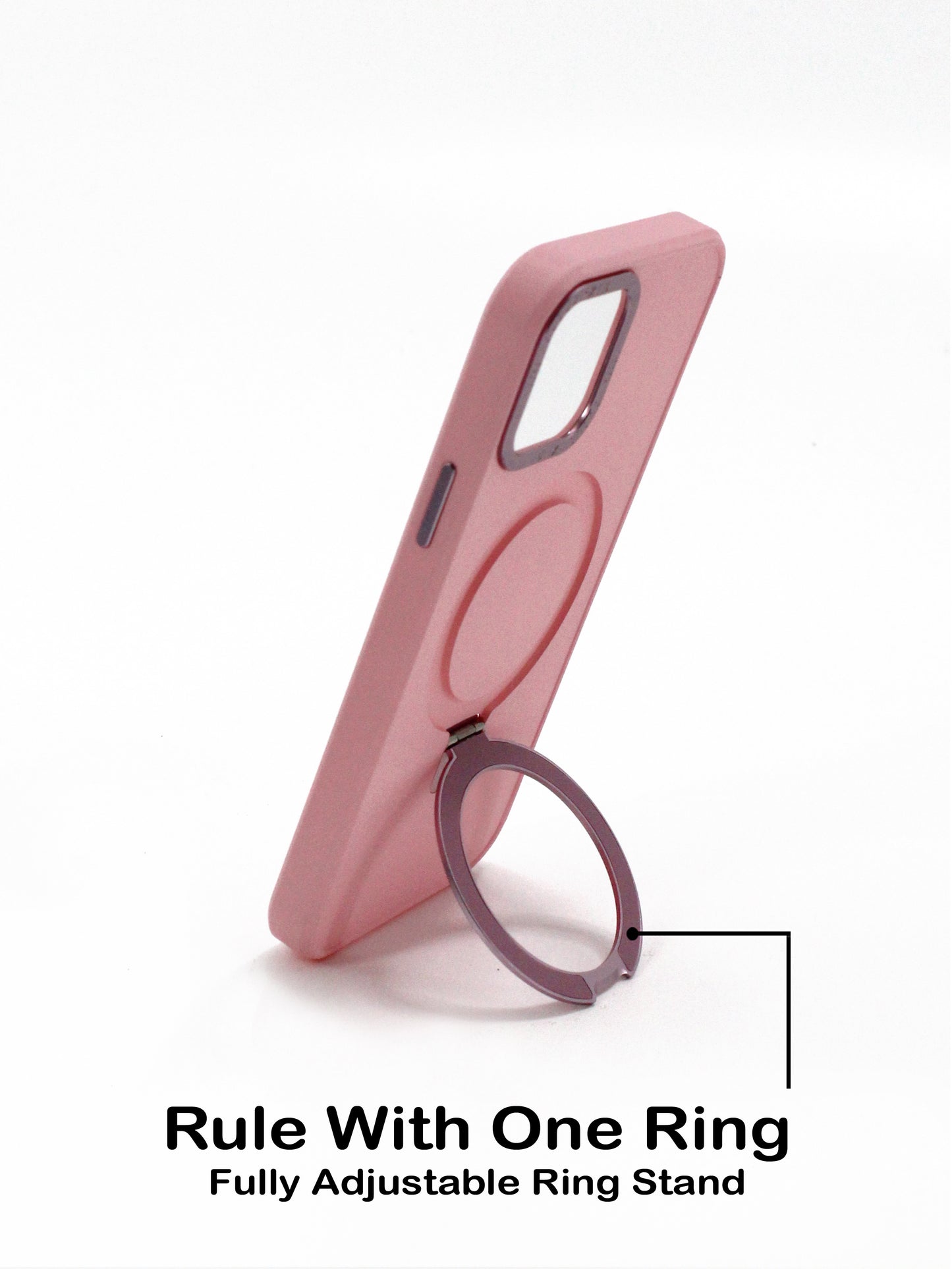 IPhone Premium Soft Polycarbonate Case/Cover | Ring Stand, Pink Colour