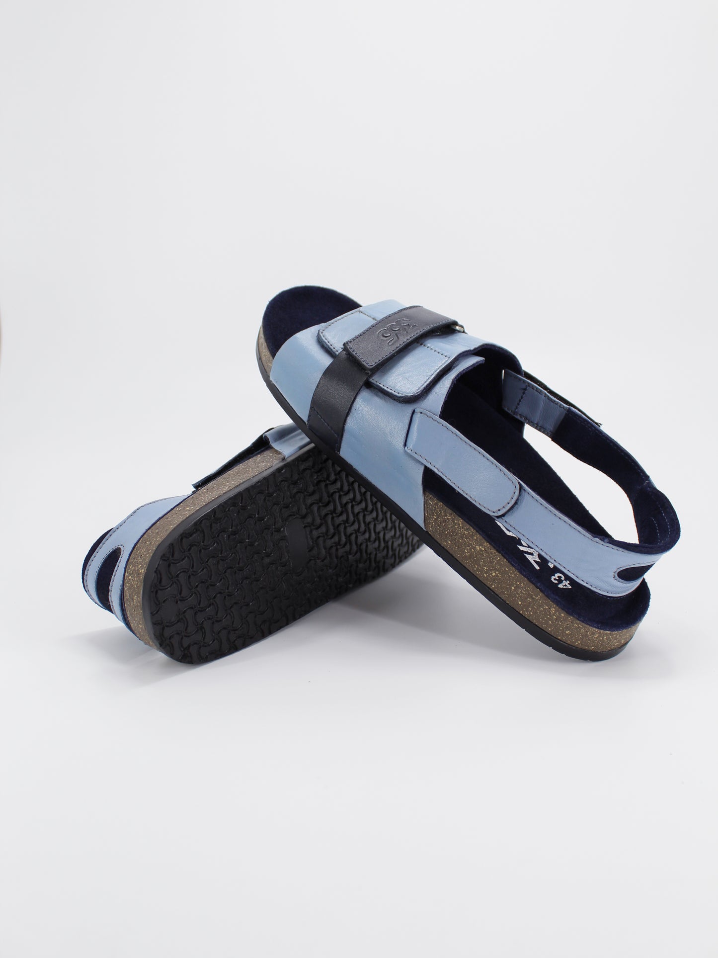 Men's PU Cork Light Weight Sandals | Blue Colour