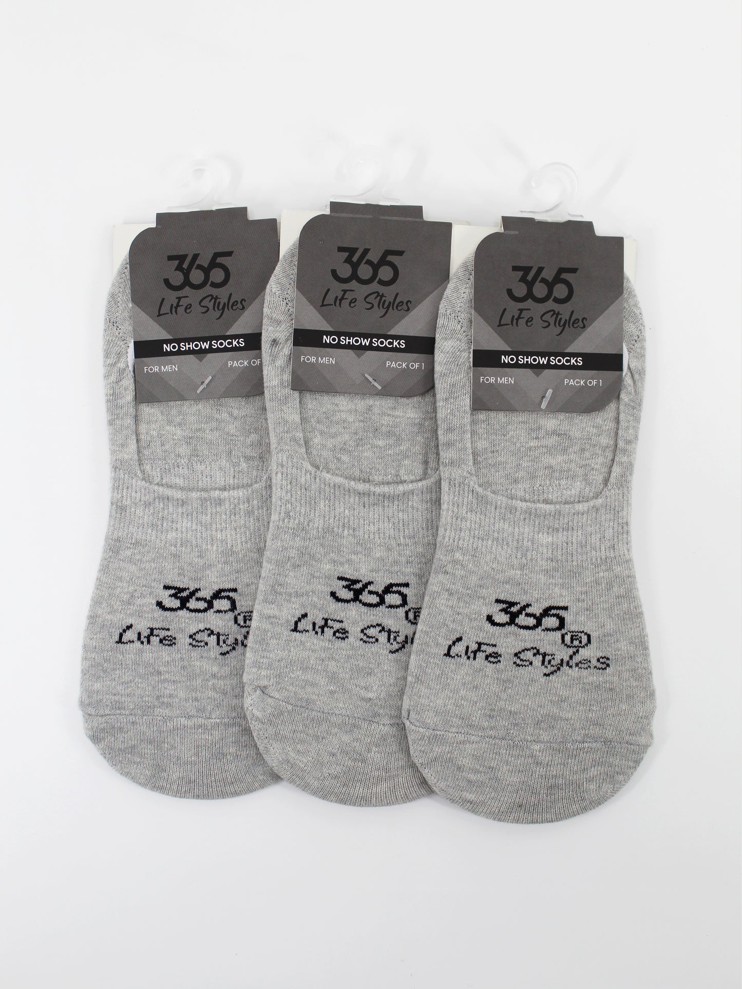 Unisex Cotton No-show Socks | Grey Color - Pack of 3