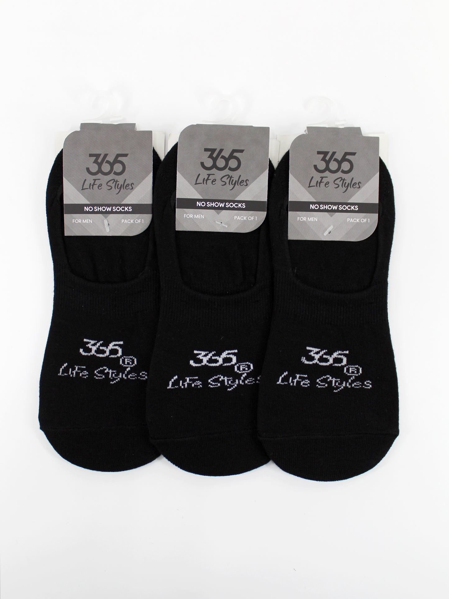 Unisex Cotton No-show Socks | Black Color - Pack of 3