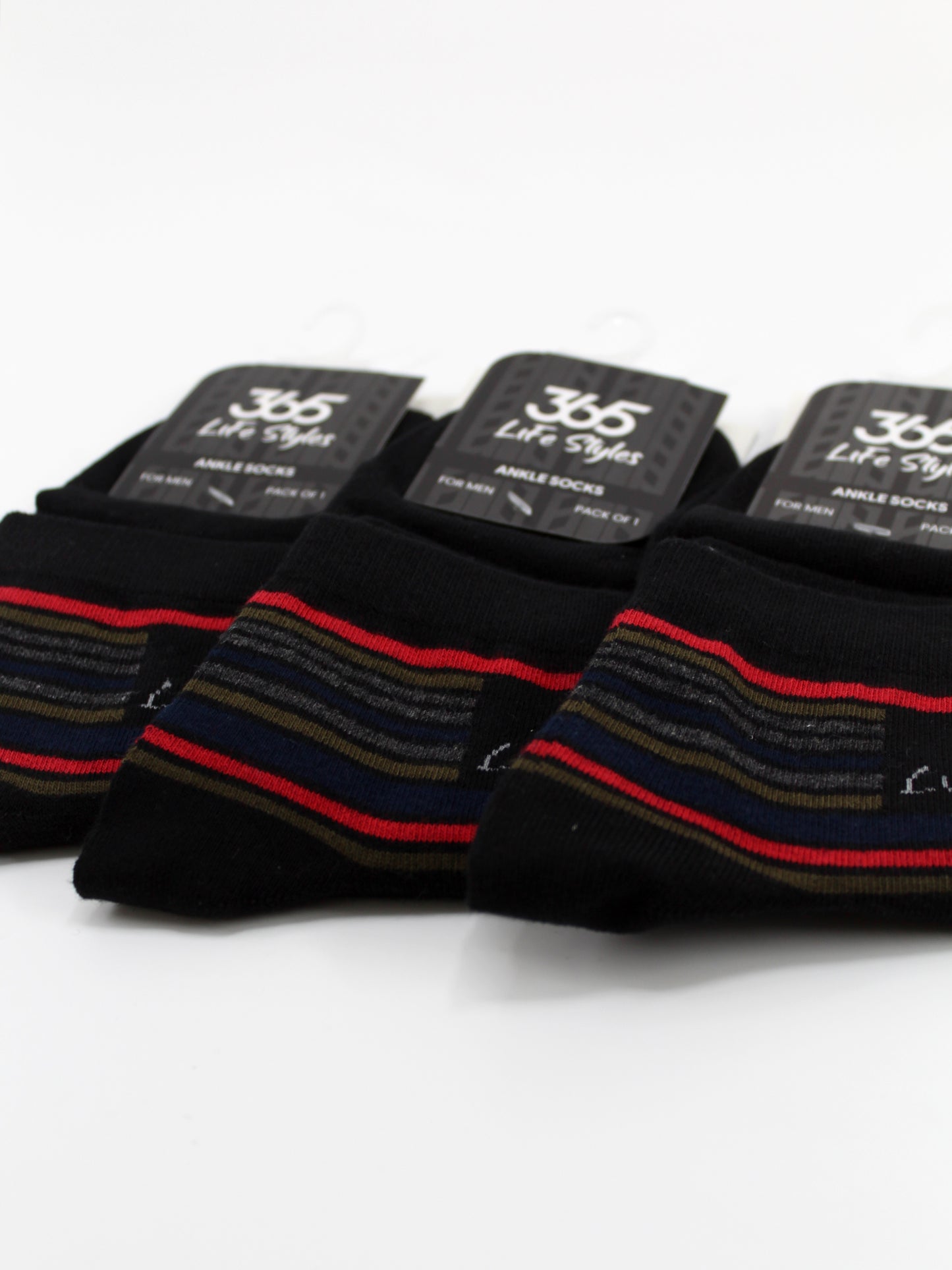 Unisex Cotton Ankle Socks | Black Color - Pack of 3