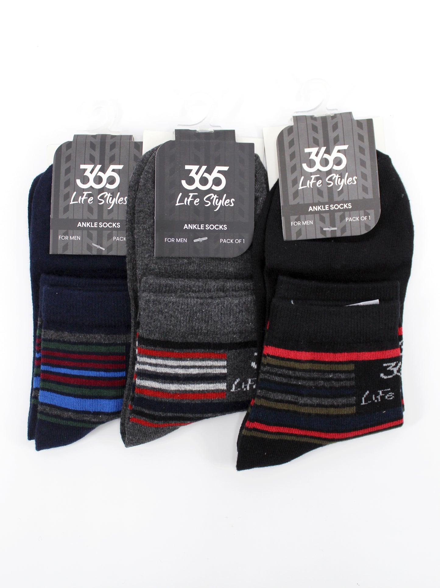 Unisex Cotton Ankle Socks | Multi Color - Pack of 3