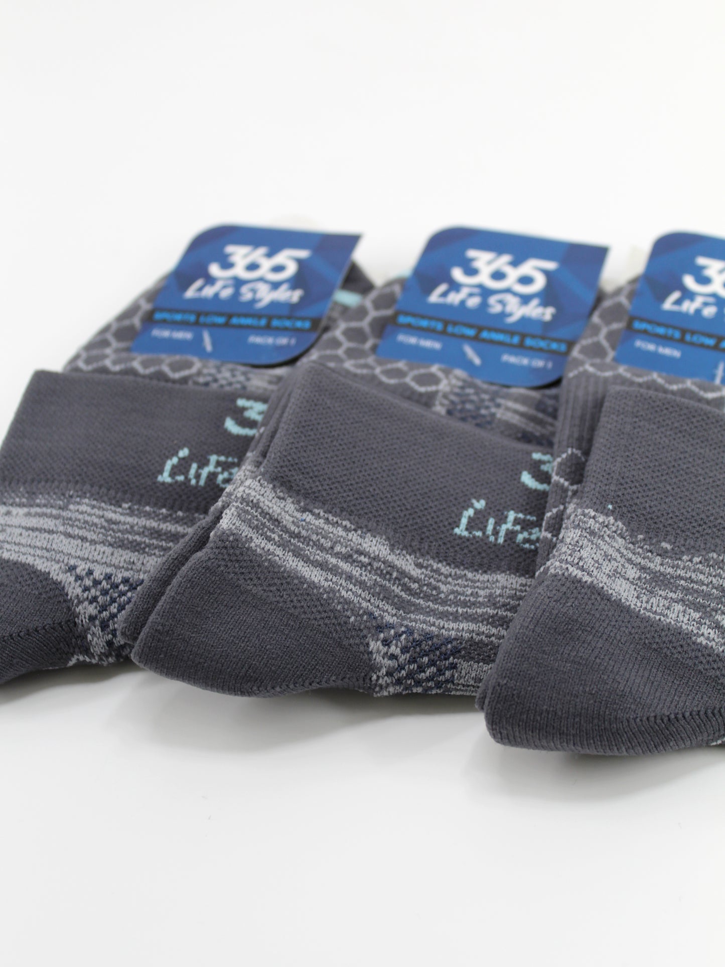 Unisex Cotton Terry Ankle Socks | Grey Color - Pack of 3