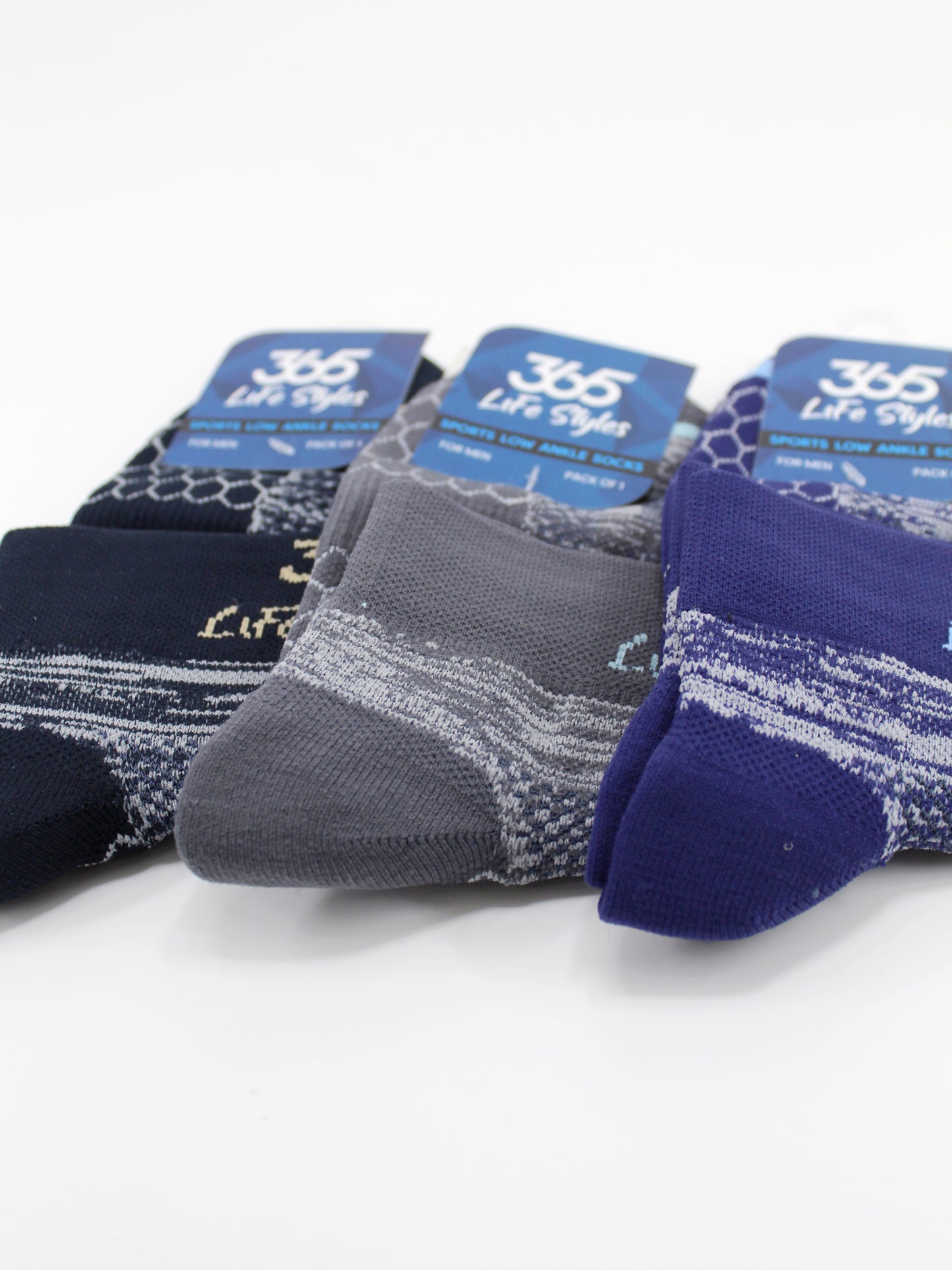 Unisex Cotton Terry Ankle Socks | Multi Color - Pack of 3