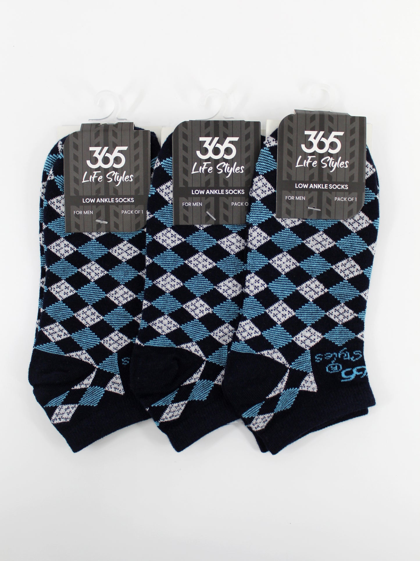 Unisex Cotton Low Ankle Socks | Navy Color - Pack of 3
