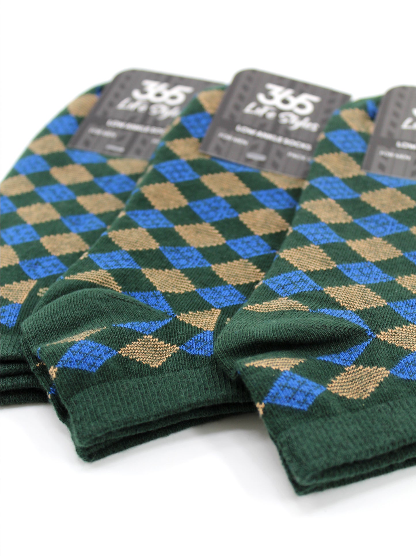 Unisex Cotton Low Ankle Socks | Green Color - Pack of 3