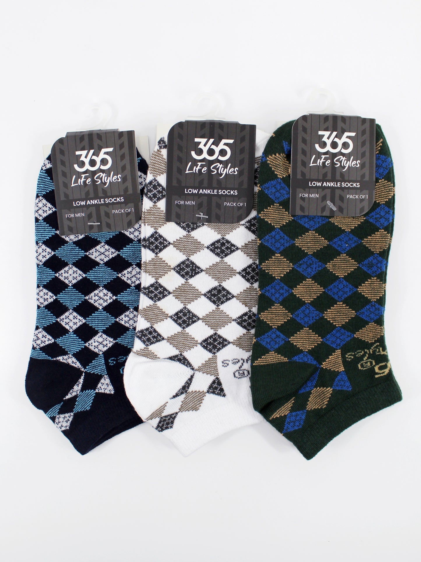 Unisex Cotton Low Ankle Socks | Multi Color - Pack of 3