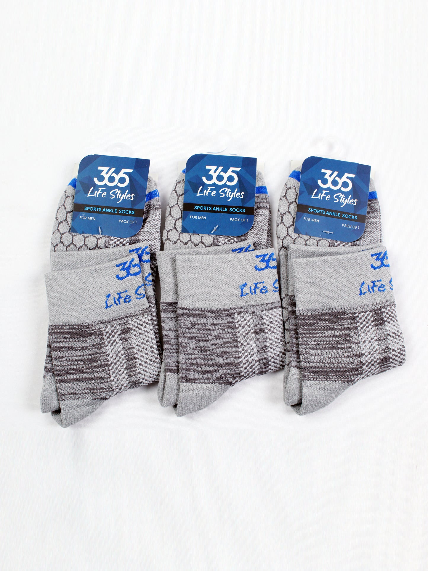 Unisex Cotton Full Length Socks | Lt.Grey Color - Pack of 3