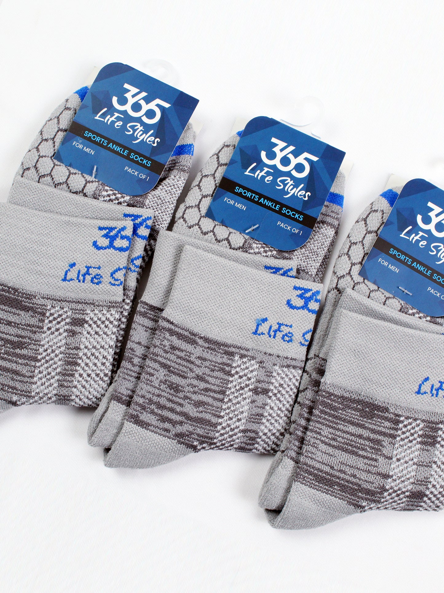 Unisex Cotton Full Length Socks | Lt.Grey Color - Pack of 3