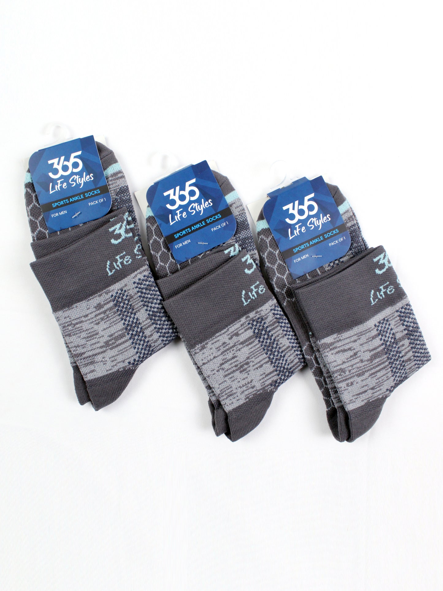 Unisex Cotton Full Length Socks | Grey Color - Pack of 3