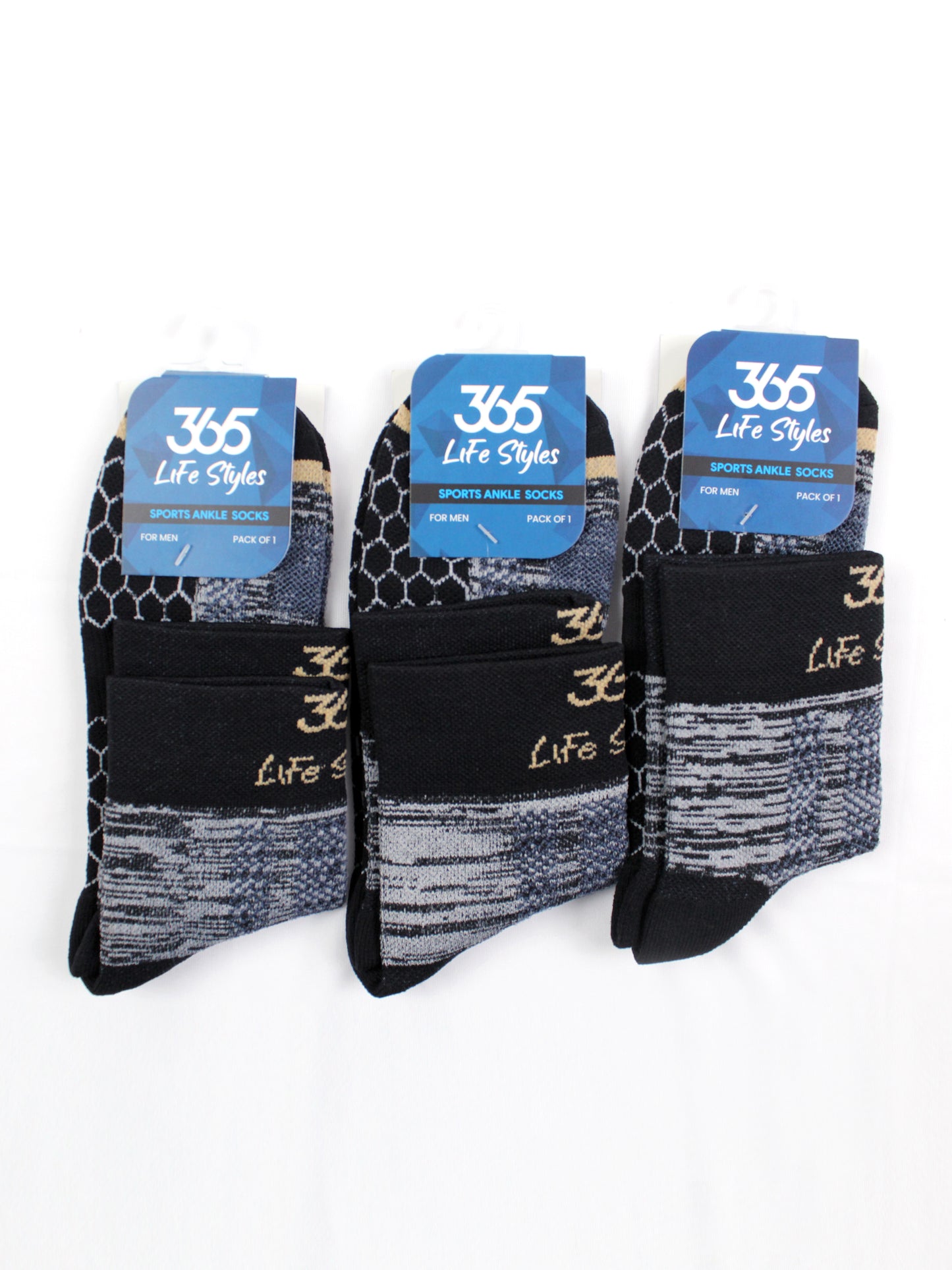 Unisex Cotton Full Length Socks | Black Color - Pack of 3