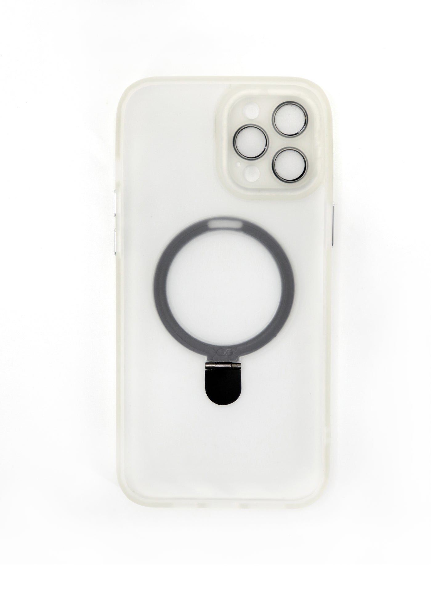 IPhone Premium Soft Polycarbonate Transparent Case/Cover | Ring Stand, White Color
