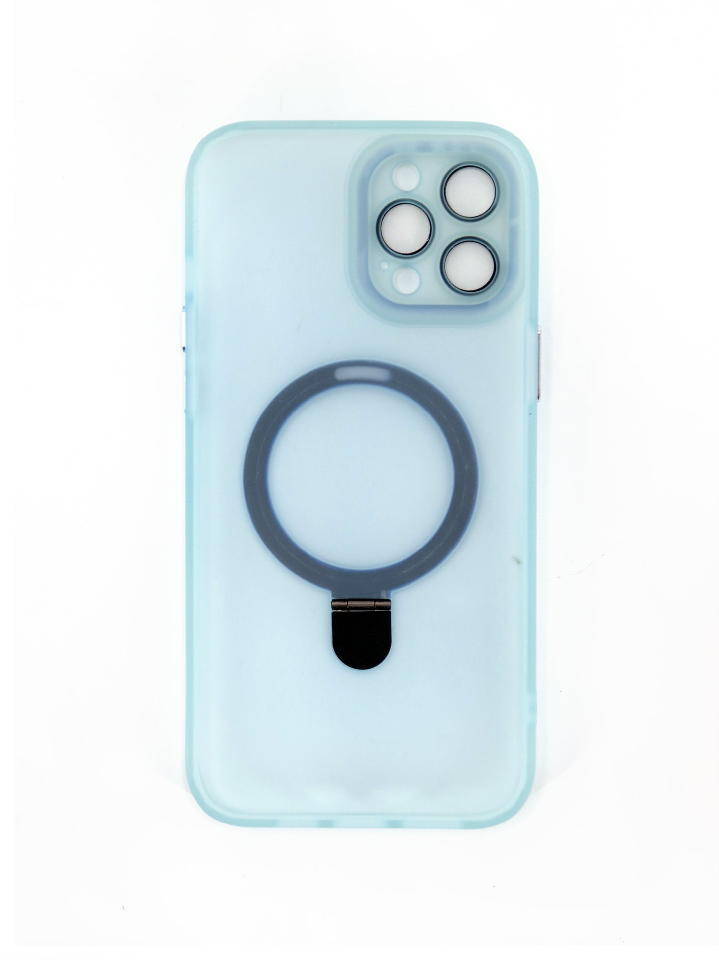 IPhone Premium Soft Polycarbonate Transparent Case/Cover | Ring Stand, Blue Color