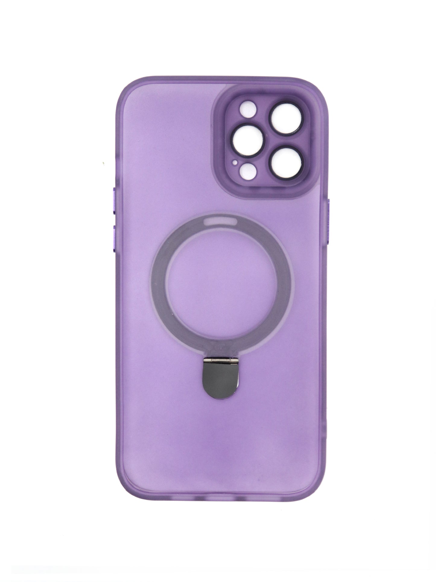 IPhone Premium Soft Polycarbonate Transparent Case/Cover | Ring Stand, Purple Color