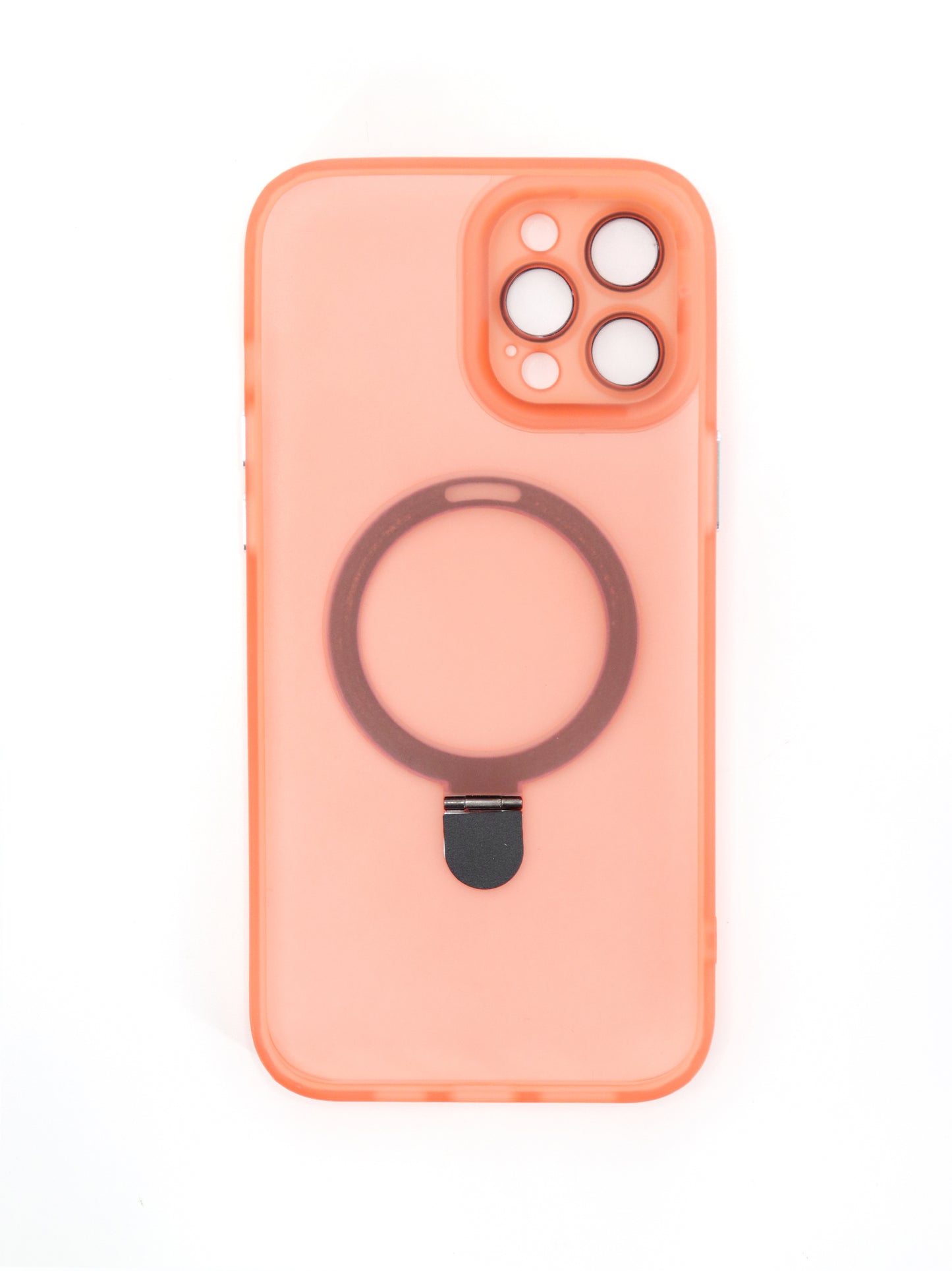 IPhone Premium Soft Polycarbonate Transparent Case/Cover | Ring Stand, Orange Color