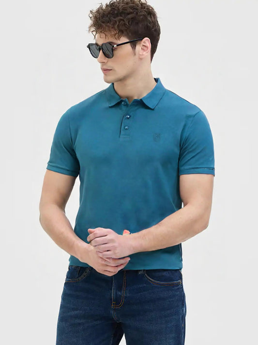 Elegance Solid Faded Blue Polo Tees