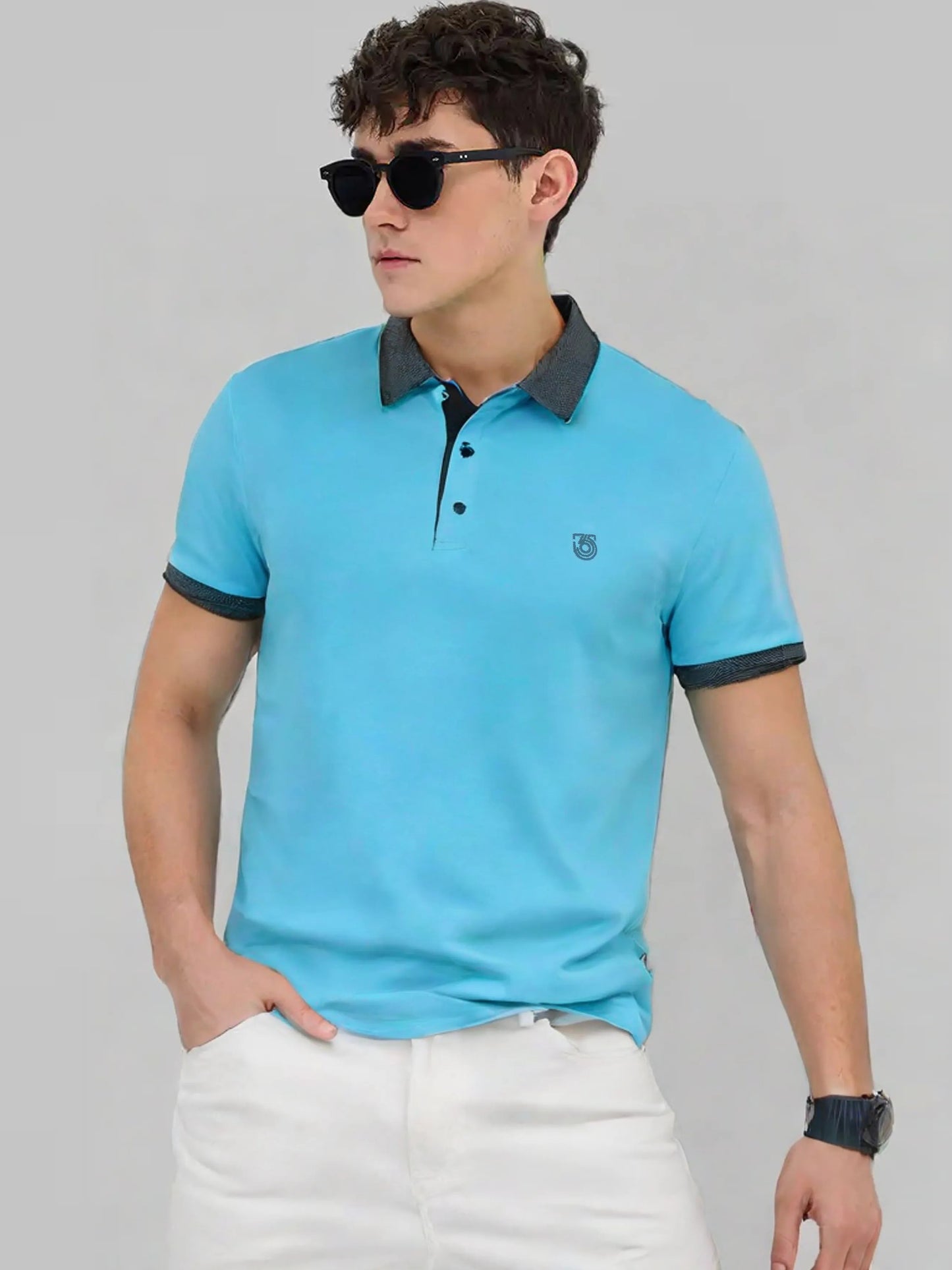 Elegance Sky Blue Polo Tees