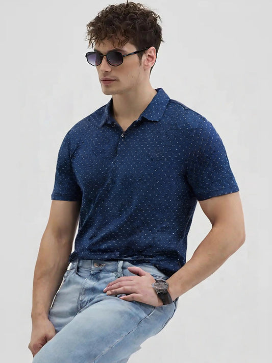 Double Mercerized Navy Polo Tees