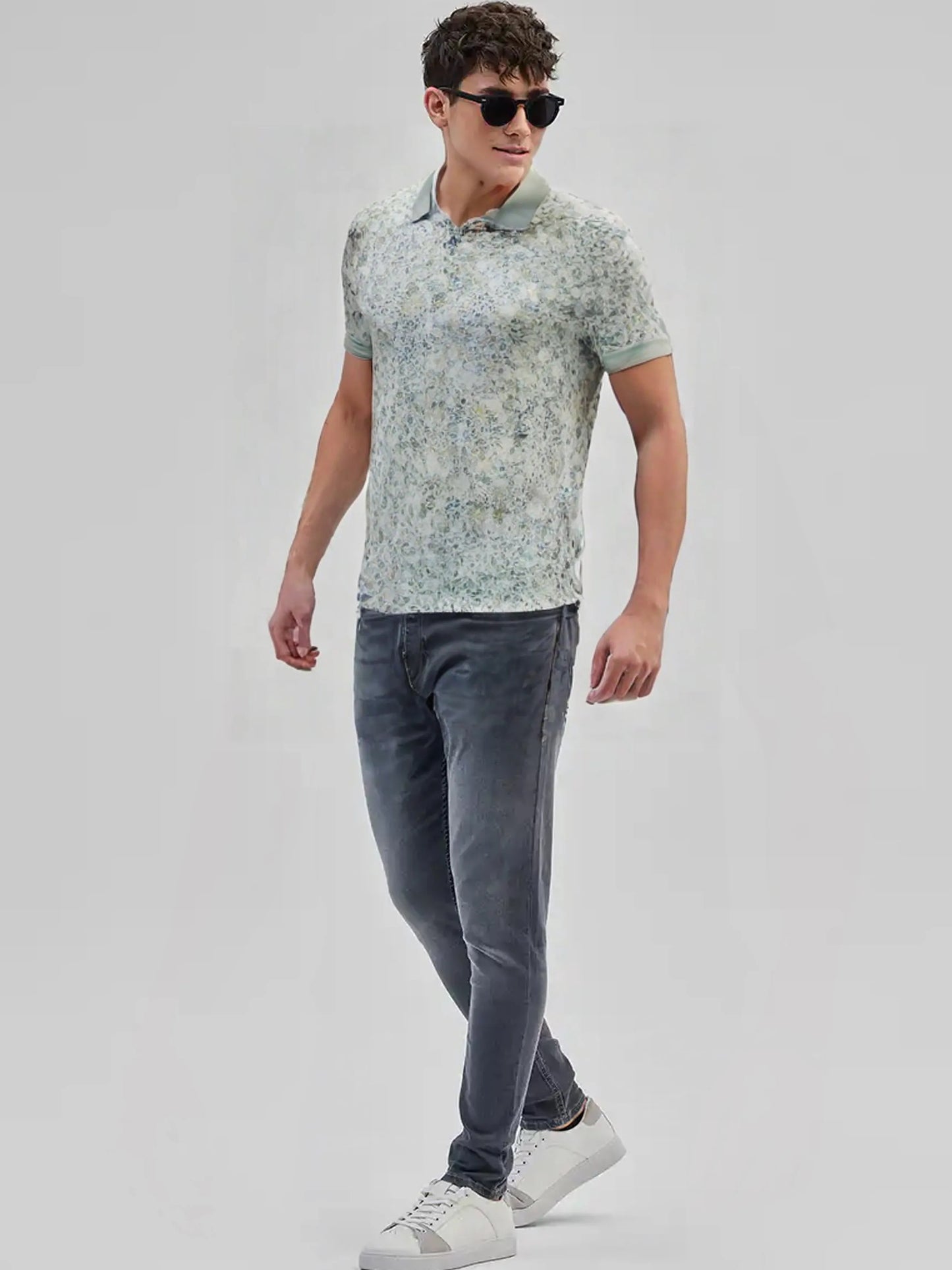 Elegance Floral White Polo Tees