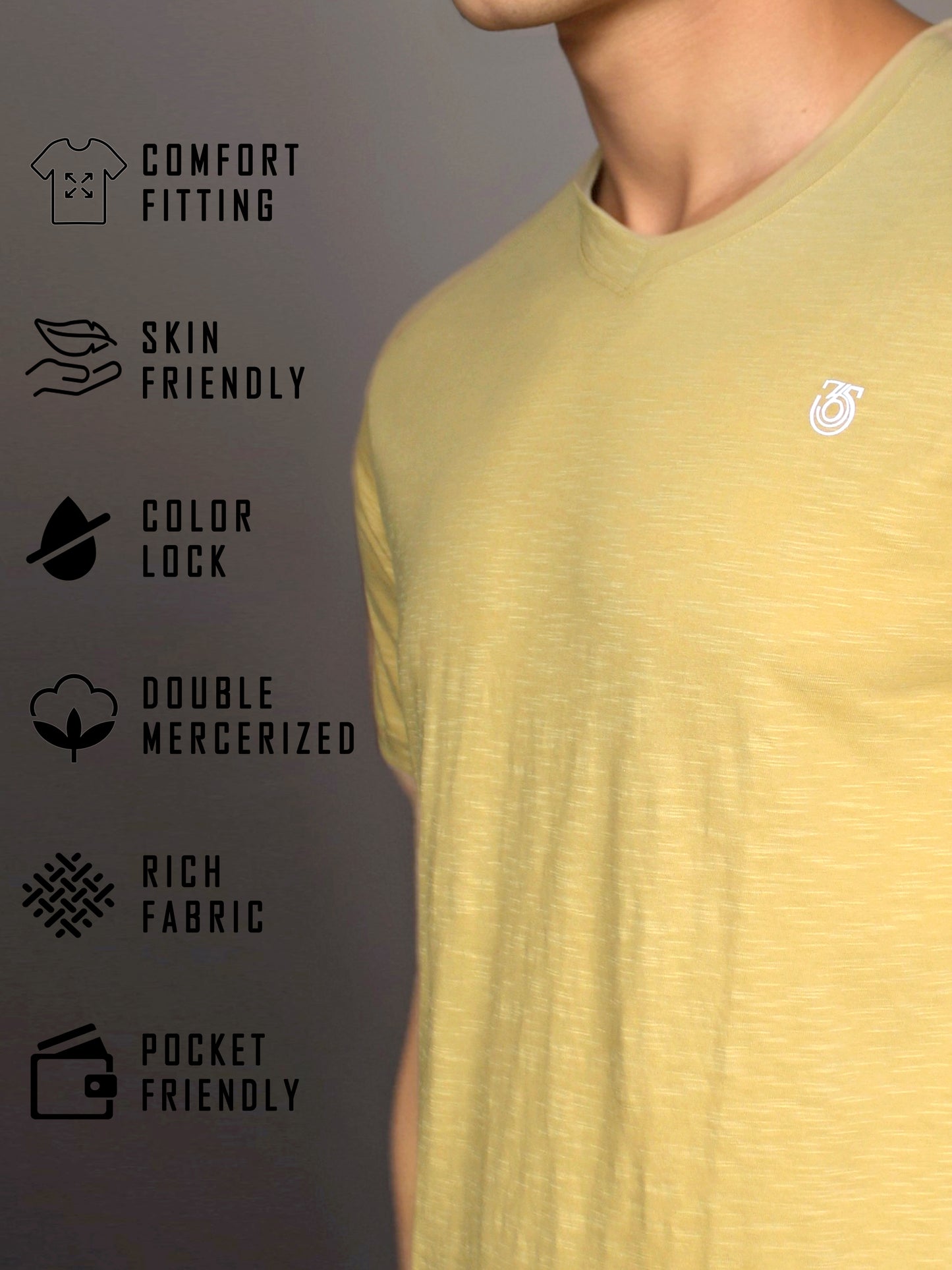 Minimalist Yellow V-Neck Tees for Everyday