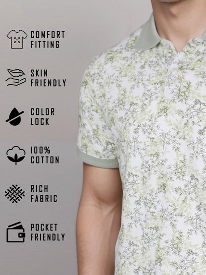 Elegance Floral White Polo Tees