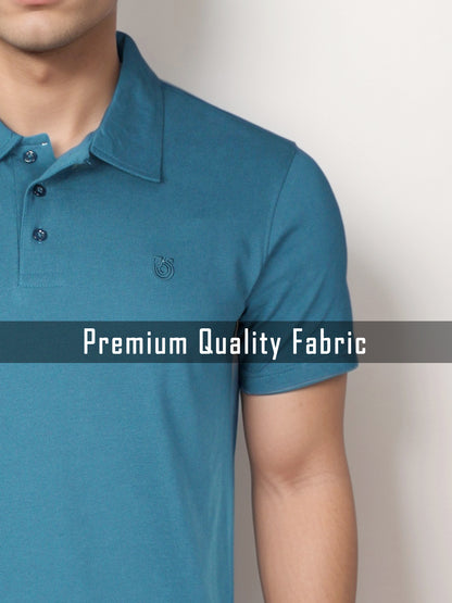 Elegance Solid Faded Blue Polo Tees