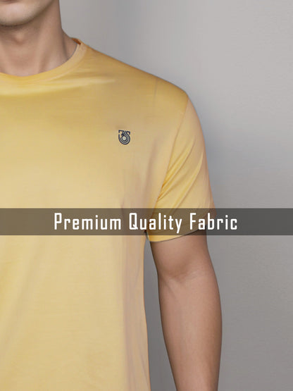 Solid Yellow Round Neck Tees