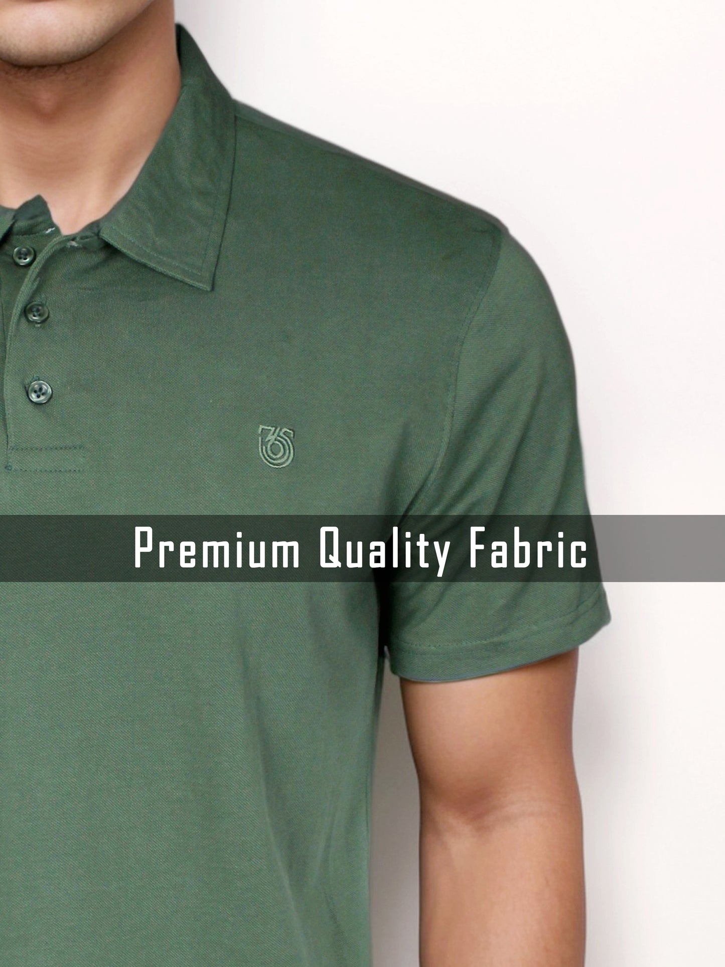 Elegance Solid Dark Green Polo Tees