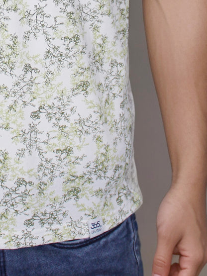 Elegance Floral White Polo Tees