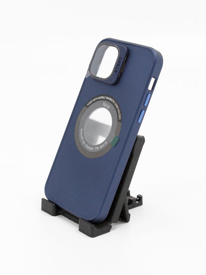 IPhone Premium Soft Polycarbonate Case/Cover | Magsafe Wireless Magnetic Support | Ring Stand, Blue Color | Style: IP_09