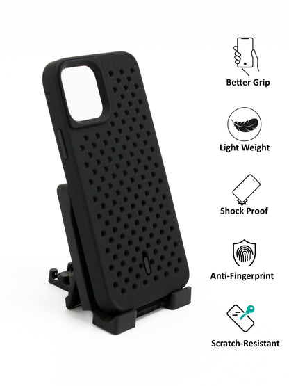 IPhone Premium Soft Polycarbonate Case/Cover | Black Colour | Style: IP_05