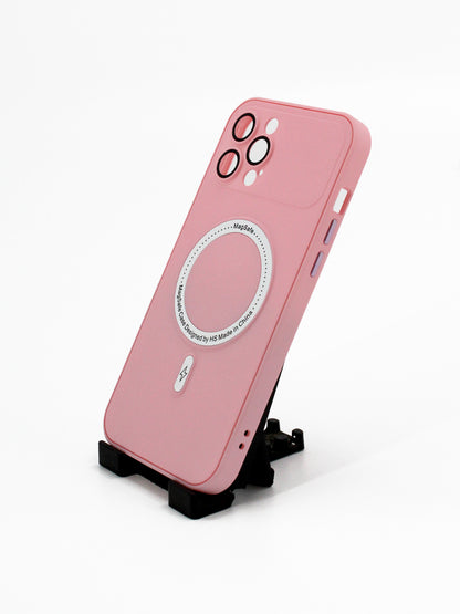 IPhone Premium Soft Polycarbonate Case/Cover | Magsafe Wireless Magnetic Support, Pink Color | Style: IP_08