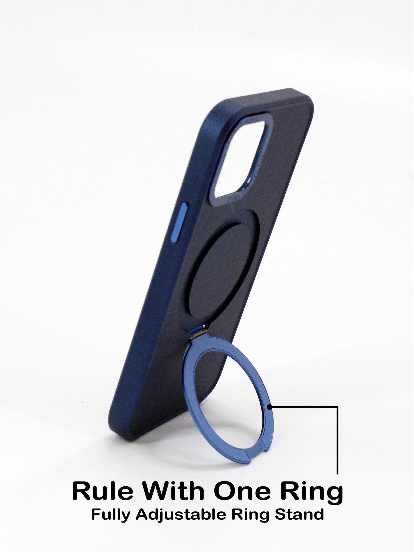 IPhone Premium Soft Polycarbonate Case/Cover | Ring Stand, Blue Colour | Style: IP_04