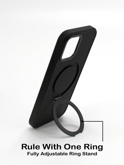 IPhone Premium Soft Polycarbonate Case/Cover | Ring Stand, Black Colour | Style: IP_04