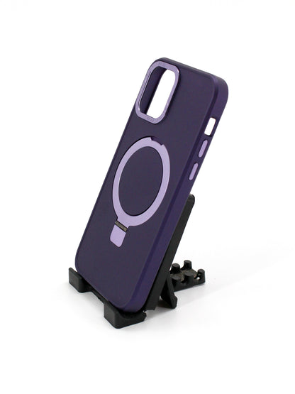 IPhone Premium Soft Polycarbonate Case/Cover | Ring Stand, Purple Colour | Style: IP_04