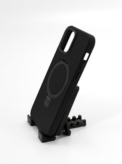 IPhone Premium Soft Polycarbonate Case/Cover | Ring Stand, Black Colour | Style: IP_04