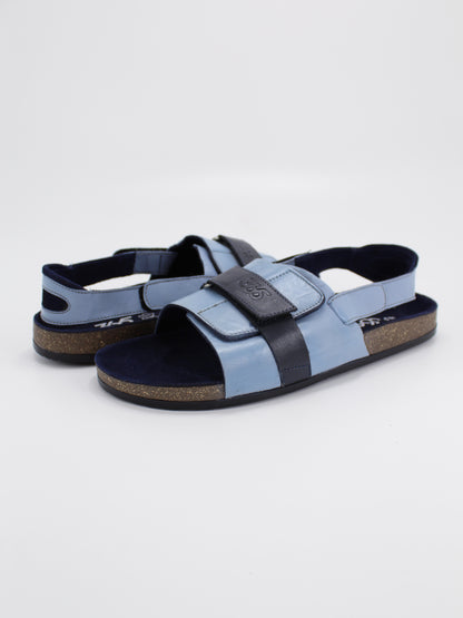 Men's PU Cork Light Weight Sandals | Blue Colour