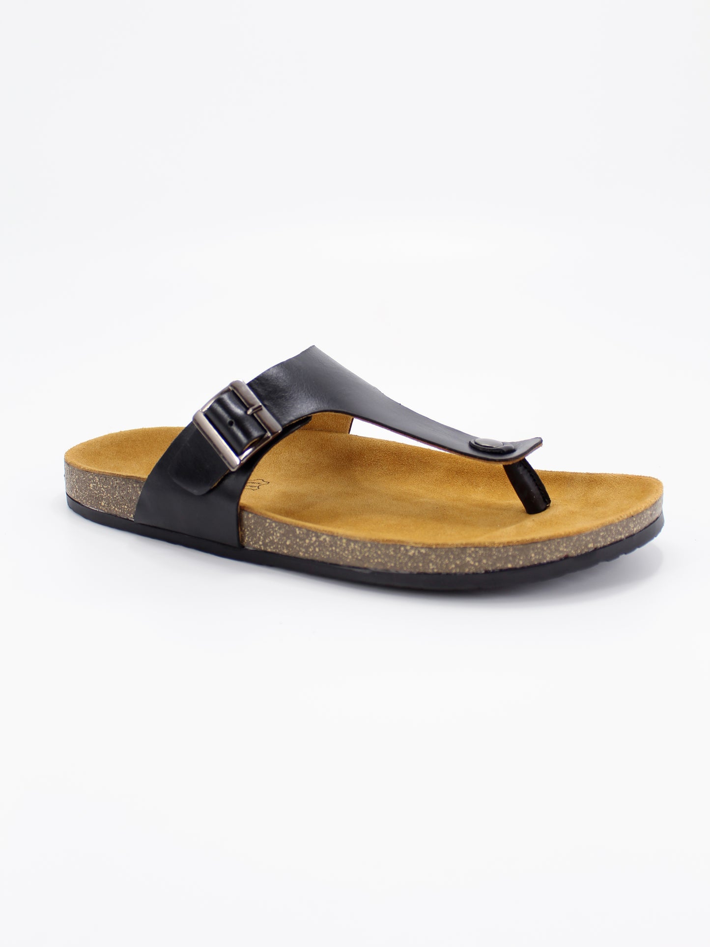 Men's PU Cork Light Weight Sandals | Black Colour