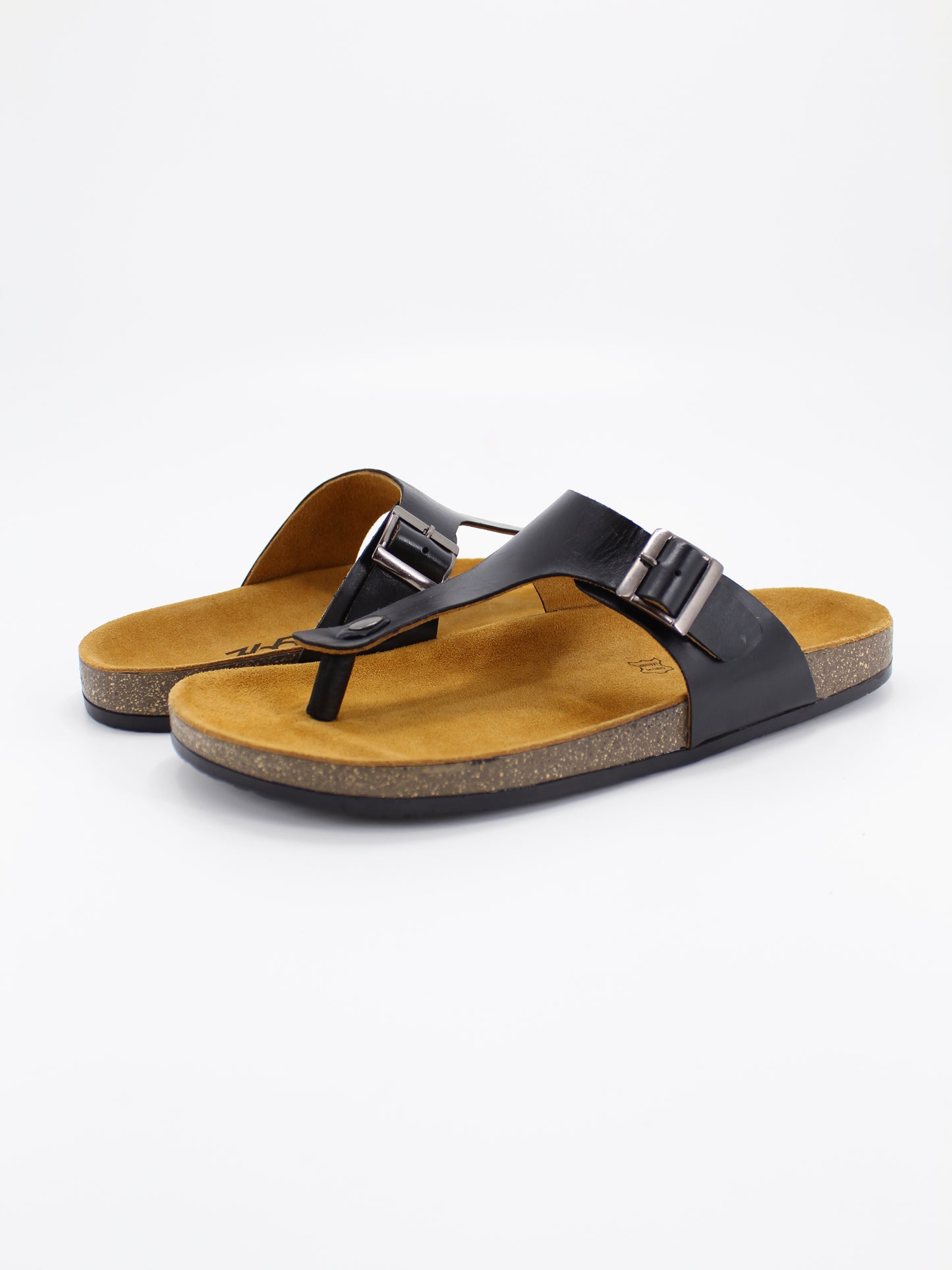 Men's PU Cork Light Weight Sandals | Black Colour