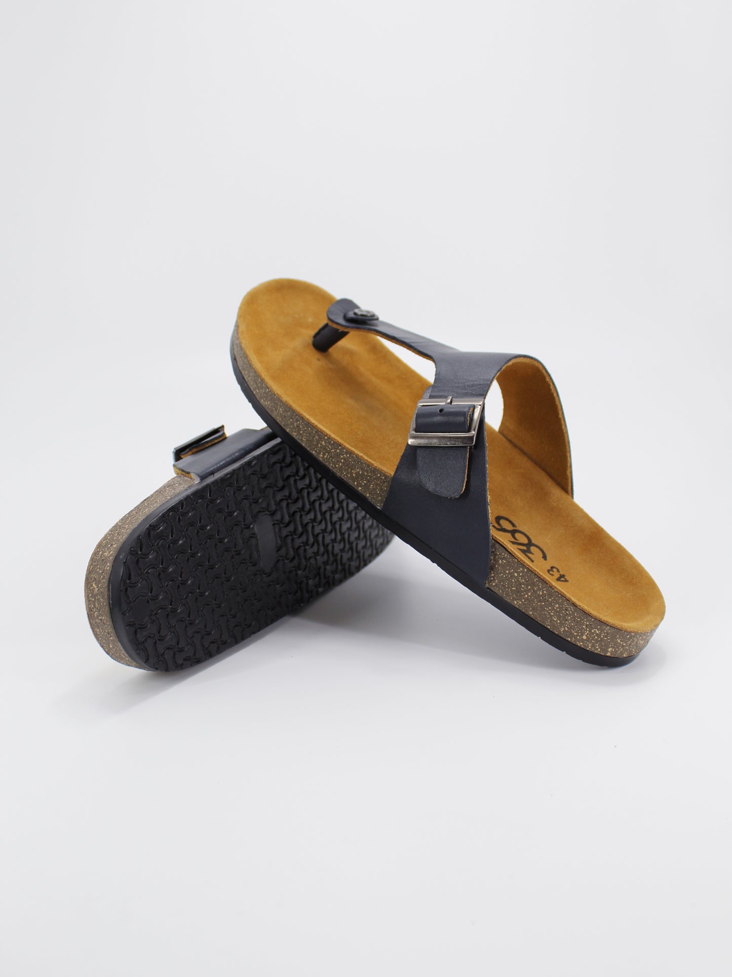 Men's PU Cork Light Weight Sandals | Dark Grey Colour