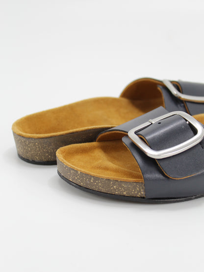 Women's PU Cork Light Weight Sandals | Dark Grey Colour