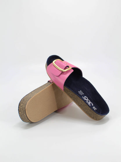 Women's PU Cork Light Weight Sandals | Pink Colour