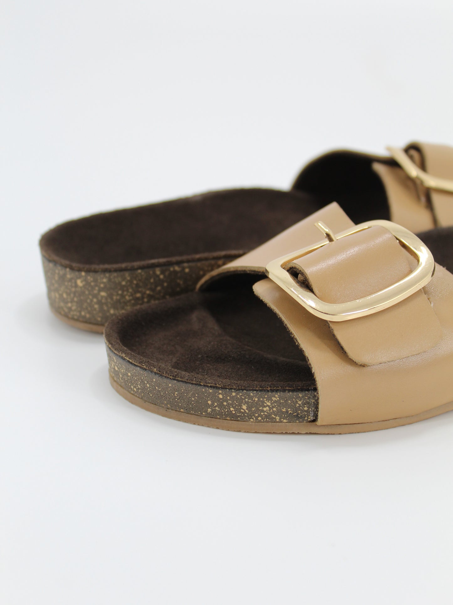 Women's PU Cork Light Weight Sandals | Beige Colour