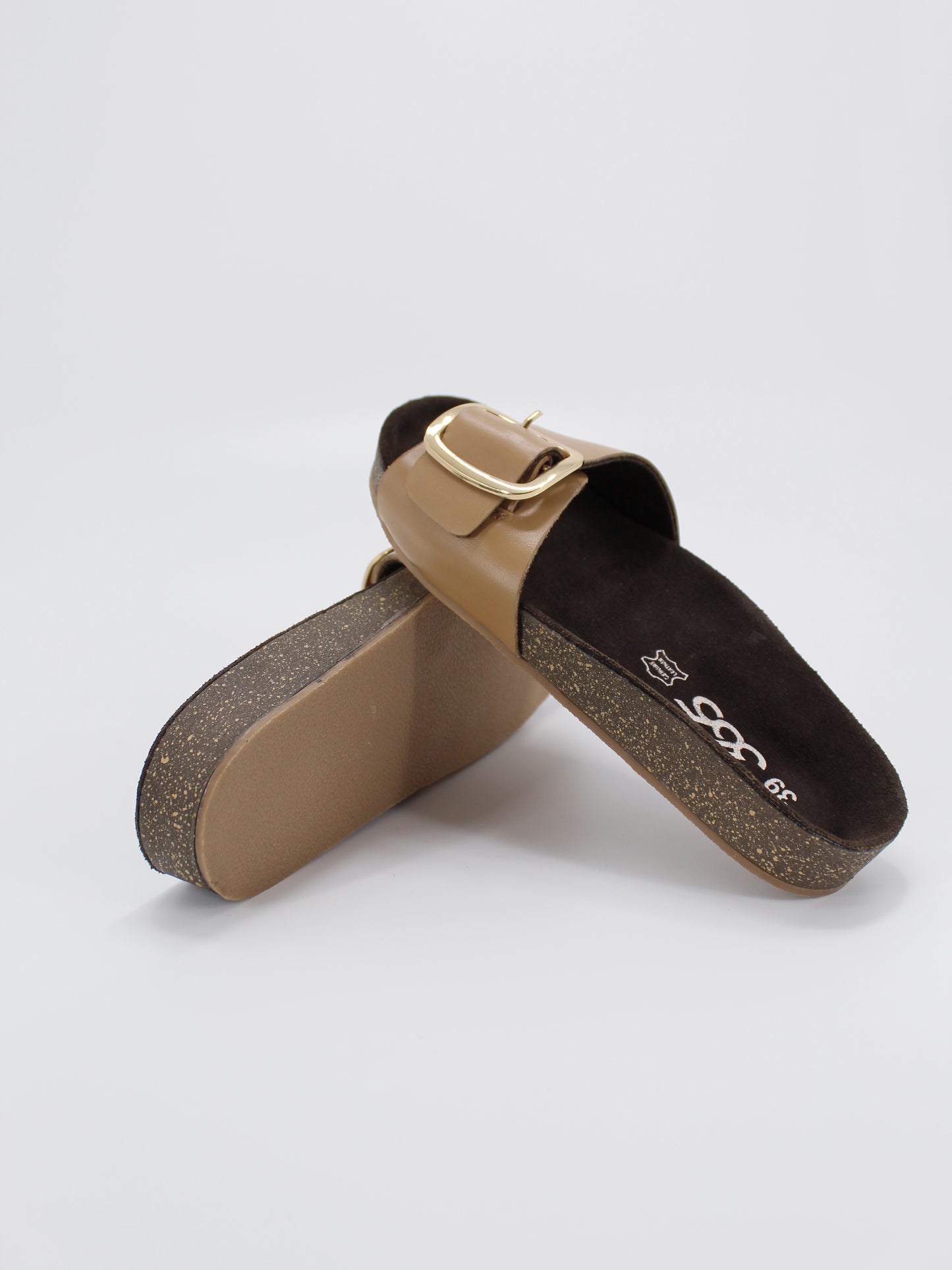 Women's PU Cork Light Weight Sandals | Beige Colour