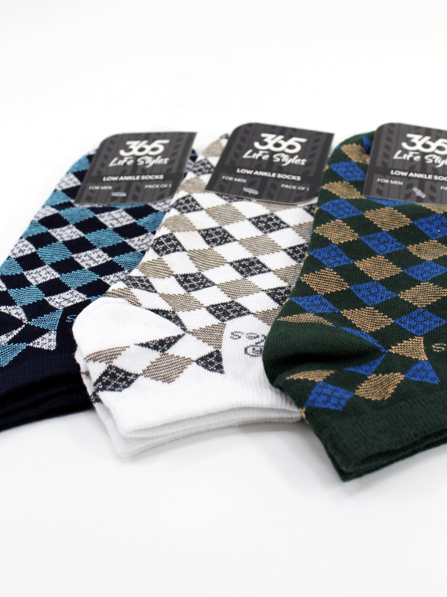Unisex Cotton Low Ankle Socks | Multi Color - Pack of 3