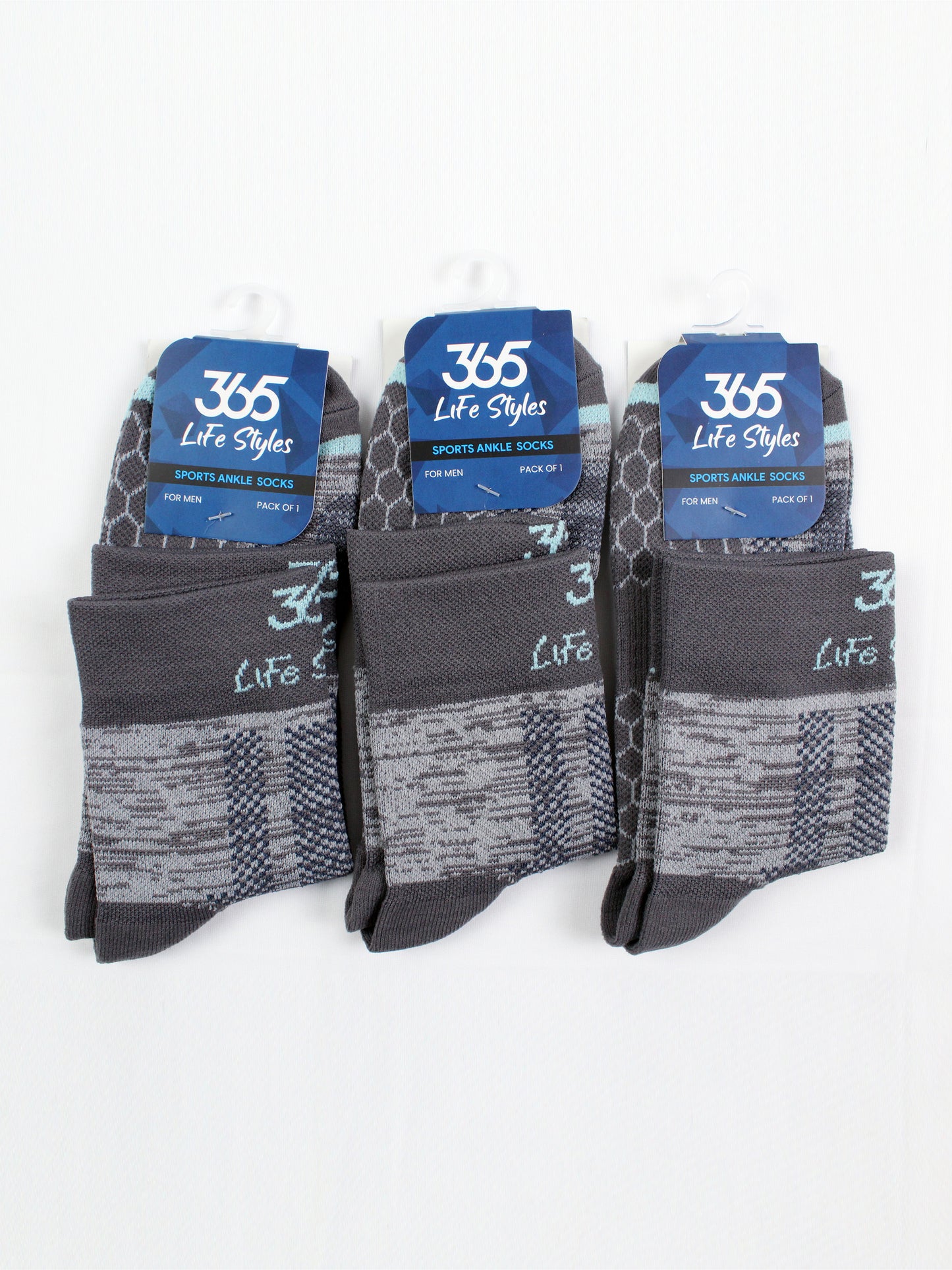 Unisex Cotton Full Length Socks | Grey Color - Pack of 3