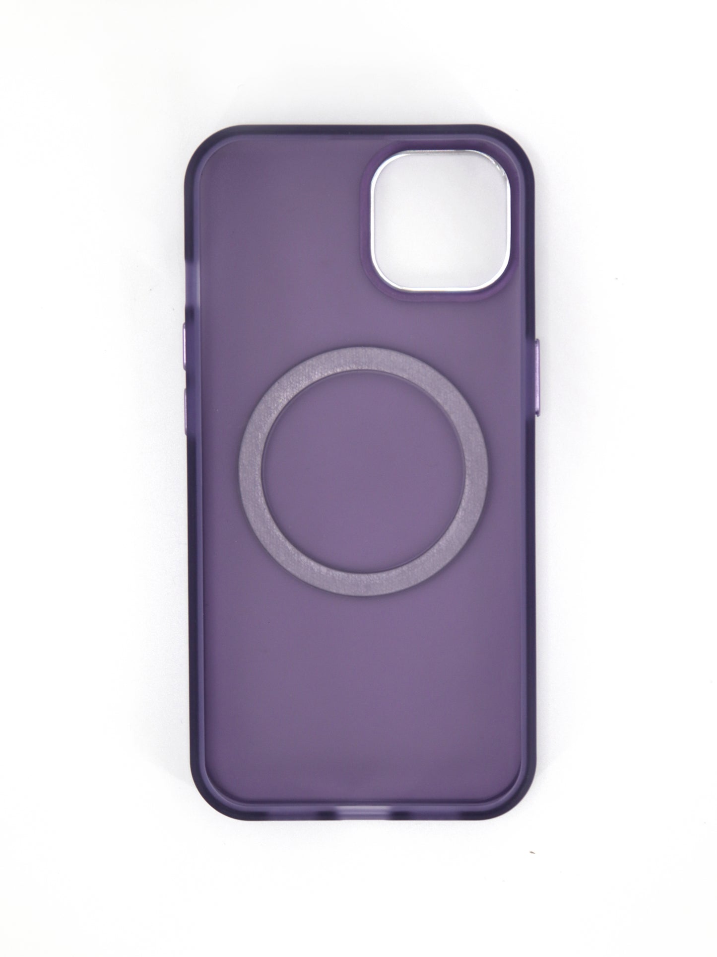 IPhone Premium Soft Polycarbonate Transparent Case/Cover | Magsafe Wireless Magnetic Support, Purple Color | Style: IP_07